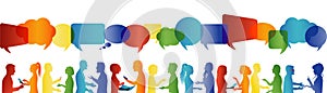 Speech bubble. Communication large group of people who talk. Crowd talking. Communicate social networking.