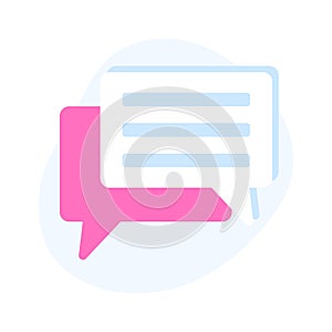 Speech bubble, conversation, negotiating flat icon in trendy style