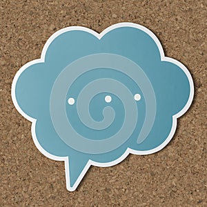 Speech bubble cut out icon