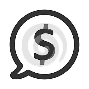 Speech bubble in dollar icon