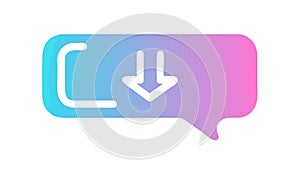 Speech Bubble Download Icon, Modern Communication, vector design Generative AI
