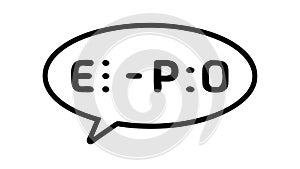Speech Bubble with E-P:O Icon - Communication, Expression Text Message, vector design Generative AI