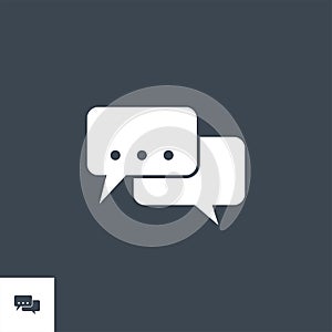 Speech Bubble Flat related vector glyph icon.