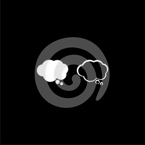 Speech bubble in the form of a cloud on a black background