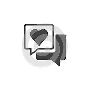 Speech bubble with heart icon vector