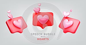 Speech bubble with hearts 1