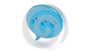 Speech bubble icon in 3d style dialog box Social media speech 3d