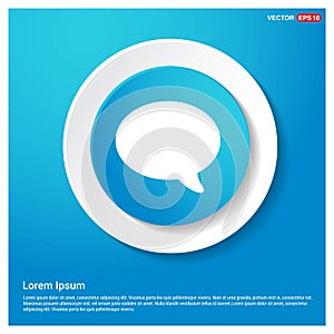 Speech bubble icon Abstract Blue Web Sticker Button