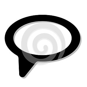 Speech bubble icon, black, isolated vector illustration