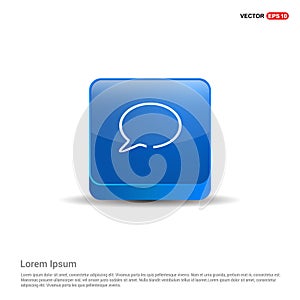 Speech bubble icon - 3d Blue Button