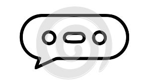 Speech bubble icon with dots representing typing or message indicator , vector design Generative AI