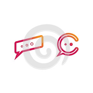 Speech bubble icon Logo template vector.