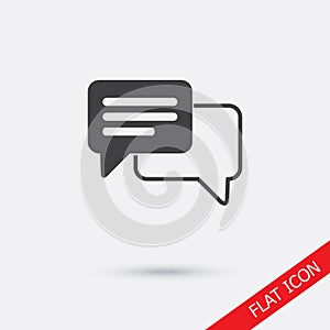 Speech bubble icon. One of set web icons.