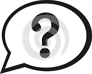 Speech bubble icon with question mark