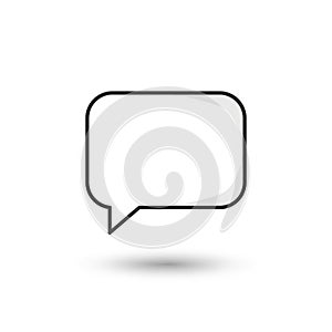 Bubble icon with a simple rounded rectangle shape and a pointed