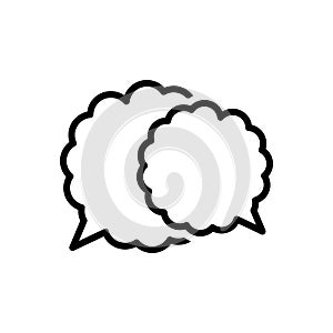 Black line icon for Speech Bubble, talk and oration