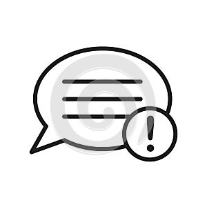 Speech bubble icon vector sign and symbol isolated on white background, Speech bubble logo concept , outline symbol, linear sign