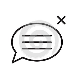 Speech bubble icon vector sign and symbol isolated on white background, Speech bubble logo concept , outline symbol, linear sign