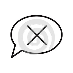 Speech bubble icon vector sign and symbol isolated on white background, Speech bubble logo concept , outline symbol, linear sign