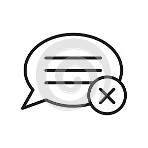 Speech bubble icon vector sign and symbol isolated on white background, Speech bubble logo concept , outline symbol, linear sign