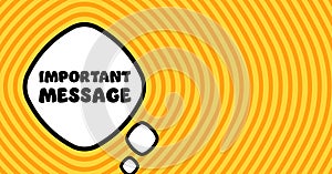 Speech bubble with importante masage text. Boom retro comic style. Pop art style. Vector line icon for Business and Advertising