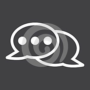 Speech bubble line icon, chat and website