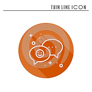 Speech bubble line icon. Conversation chat dialog message question. Thin linear party basic element. Vector simple