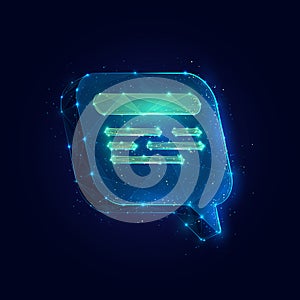 Speech bubble low poly vector illustration