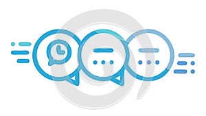 Speech Bubble Message Stream Vector, Continuous Communication, vector design Generative AI