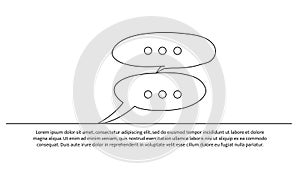 Speech bubble one continuous line design