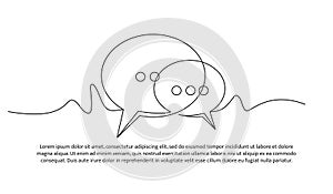 Speech bubble one continuous line design