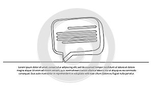 Speech bubble one continuous line design