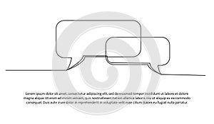 Speech bubble one continuous line design