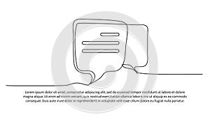 Speech bubble one continuous line design