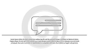 Speech bubble one continuous line design