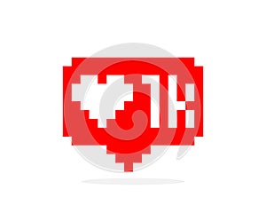 Speech bubble pixel with 1k love image. Vector Illustration photo