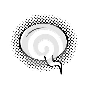 Speech bubble empty on dotted background flat icon vector isolated.