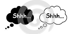 Speech bubble. Quiet, please, silent, no talking, no speaking icon. Keep silence symbol. Keep quiet sign Ã¢â¬â vector