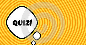 Speech bubble with quiz text. Boom retro comic style. Pop art style. Vector line icon for Business