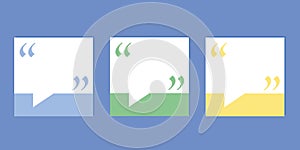 Speech Bubble Quote Template Set. Blank Speech Bubble Frame