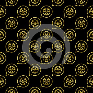 Speech Bubble with Round Radiation symbol vector thin line seamless pattern