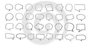 Speech bubble set. Collection of empty speech bubbles. Comic speech bubble. Retro empty comic bubble. Vector illustration