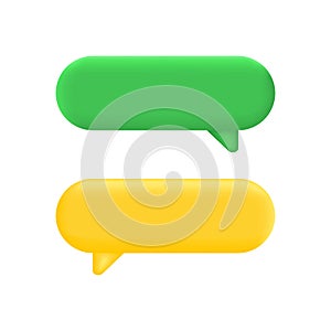 Speech bubble set. Color text box. Social media live chat shape. Message tag balloon. Dialog frame. Speak cloud icon. 3d