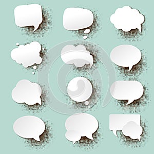 Speech Bubble Set With Mint Background photo