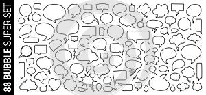 Speech Bubble set. Talk bubble. Cloud speech bubbles collection.