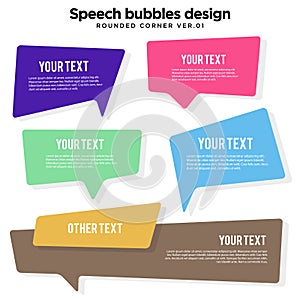 Speech bubble set in vector, colorful variation