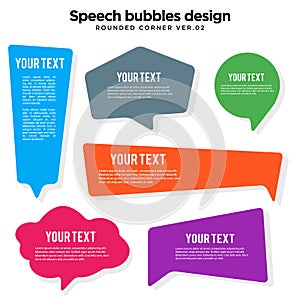 Speech bubble set in vector, colorful variation