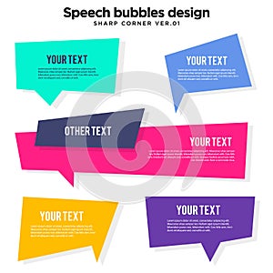 Speech bubble set in vector, colorful variation