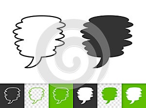 Speech Bubble simple badge black line vector icon