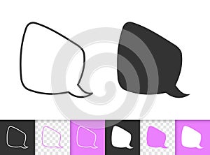 Speech Bubble simple badge black line vector icon